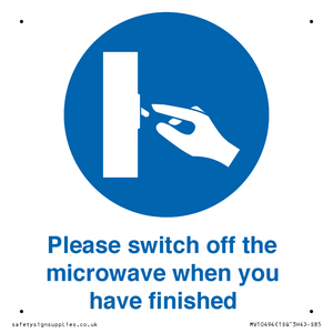 Please switch off the microwave when you have finished